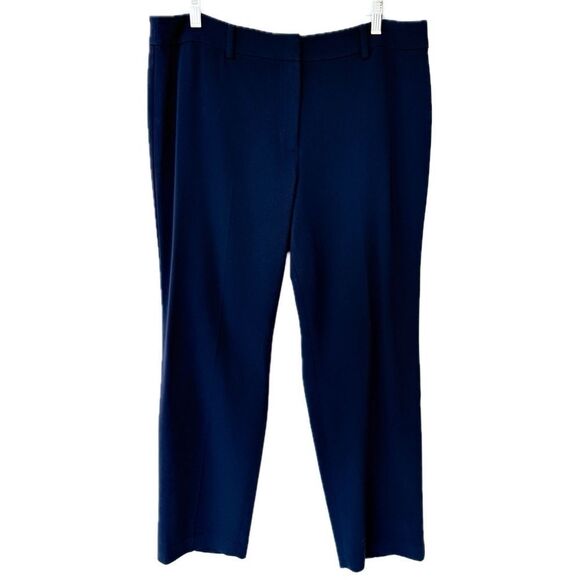 Talbots Navy Blue Fitted Blazer Straight Leg Pants Two Piece Pantsuit 12 Petite - Picture 8 of 14